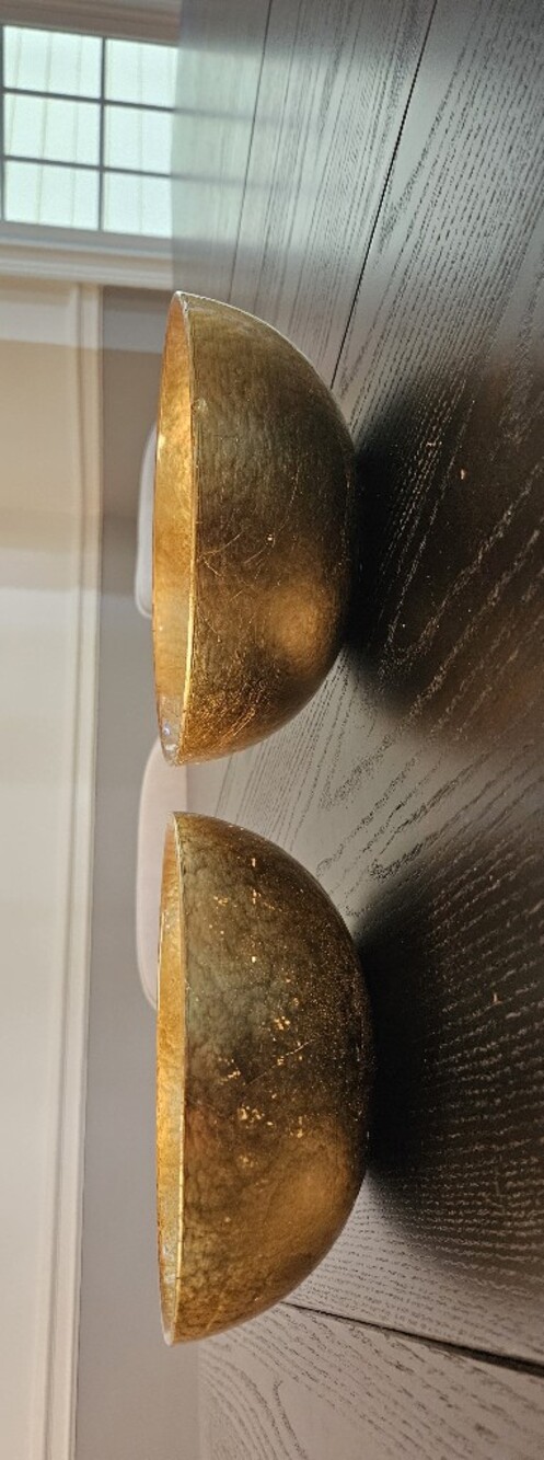 Set Of Two Gold Decorative Accent Bowls - Elegant Home Accent